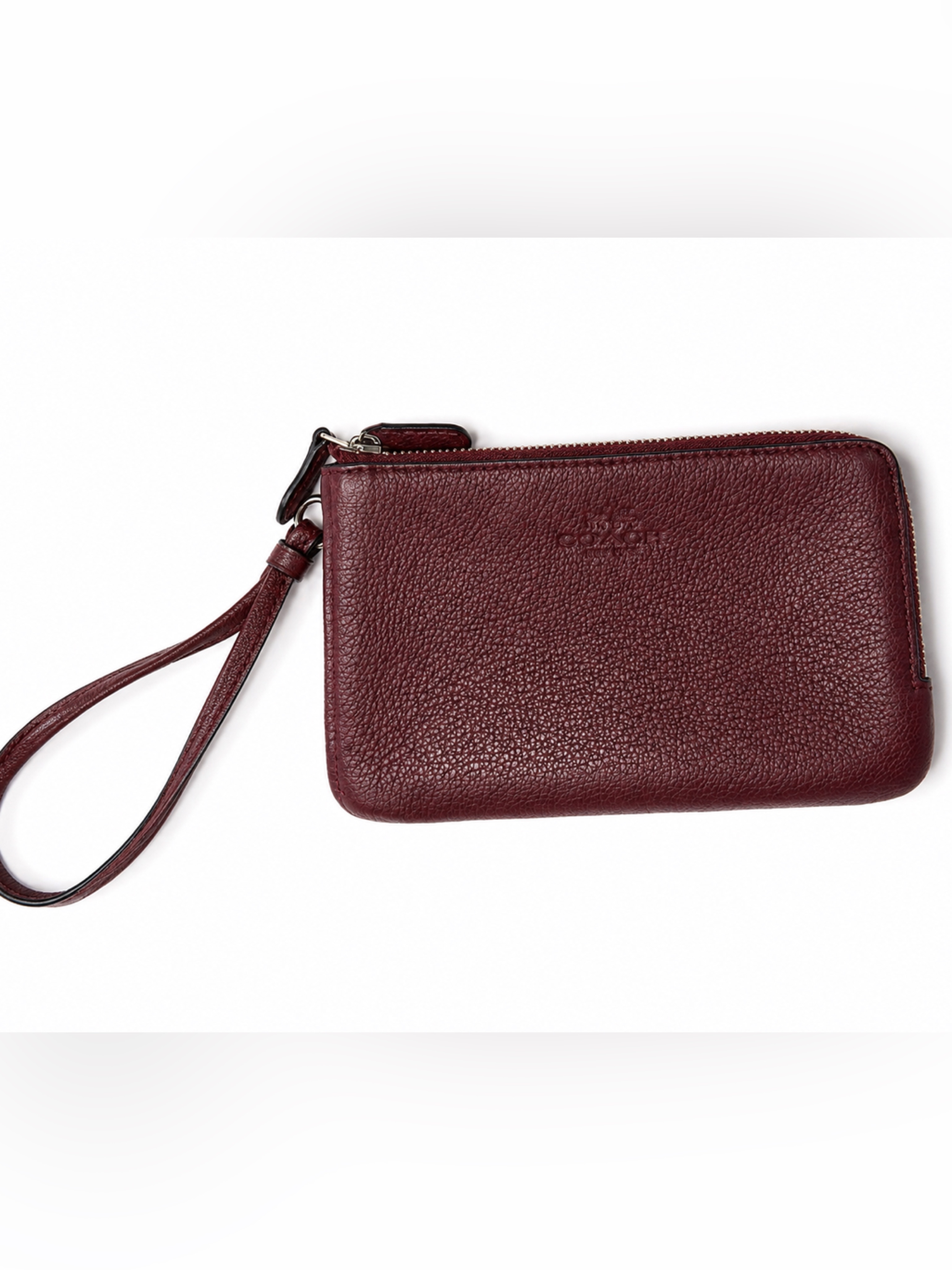 Coach Pebbled Leather Double Zip Wristlet